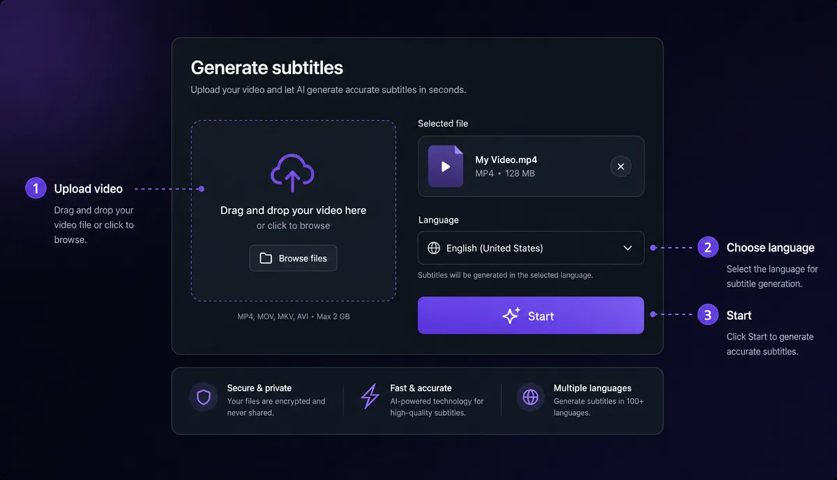 Upload interface screenshot
