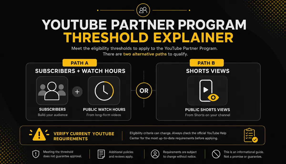 YouTube Partner Program eligibility infographic