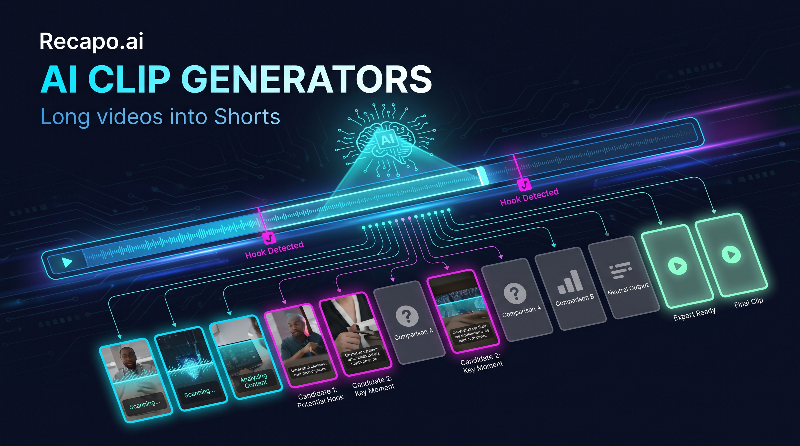 Best AI Clip Generators to Turn Long Videos Into Shorts (2026) blog thumbnail