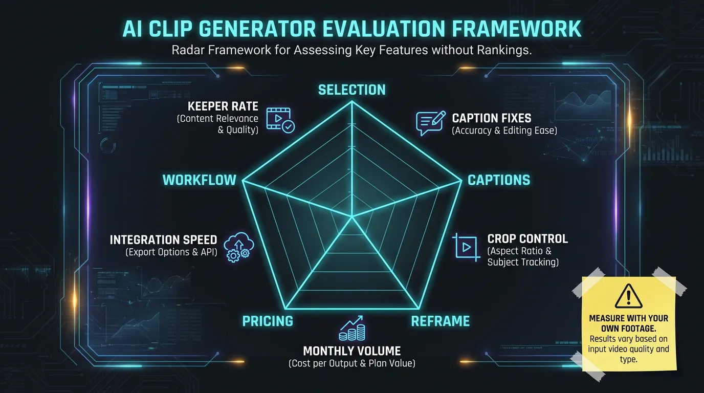 Evaluation criteria radar chart