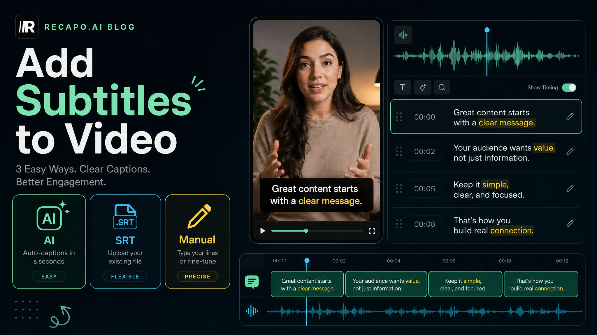 How to Add Subtitles to a Video (Free, 3 Ways) blog cover illustration