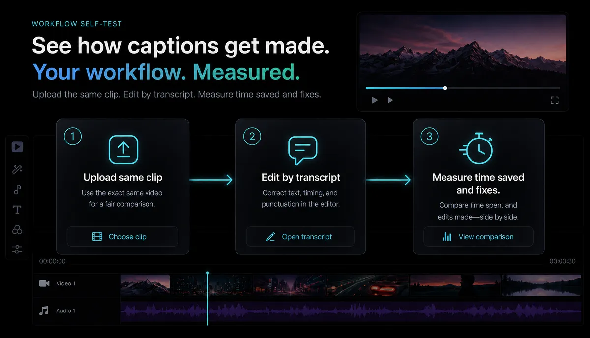 Descript Alternatives for Editing by Transcript (2026) detail image: Transcript editing comparison workflow
