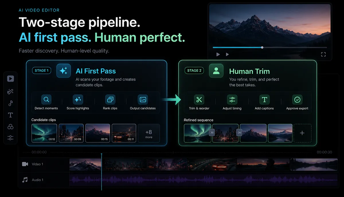 How to Clip Livestream Highlights Into Shorts detail image: Two-pass clipping workflow