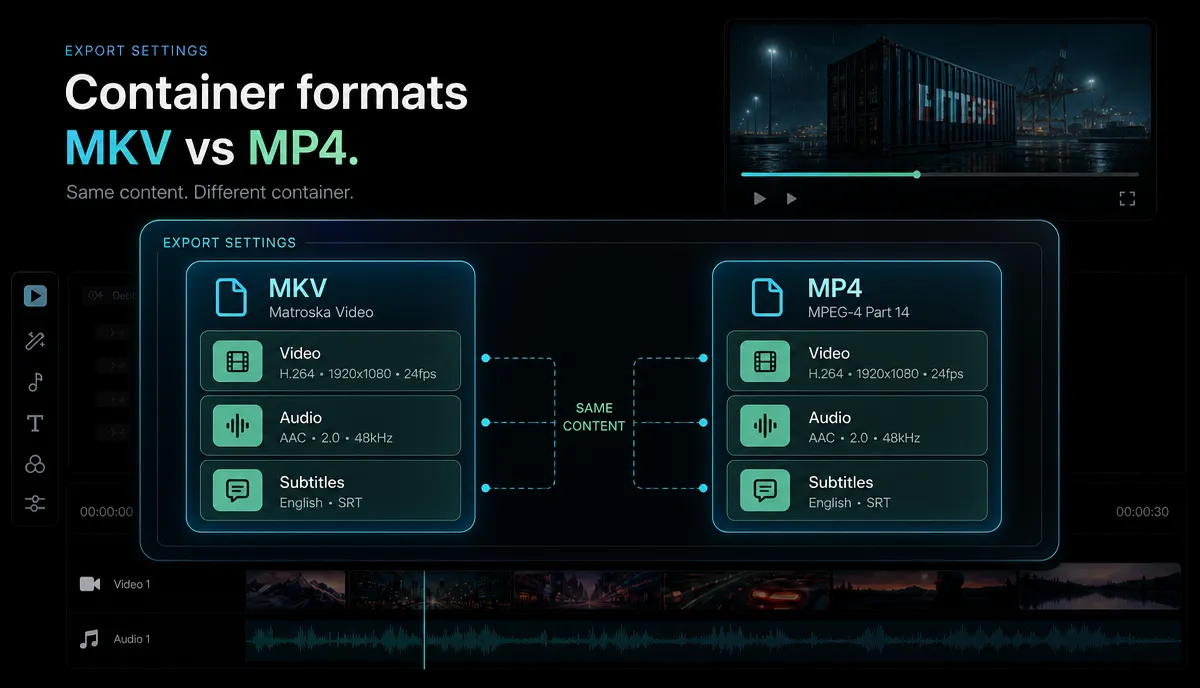 How to Convert MKV to MP4 (Free, No Quality Loss) detail image: Container vs codec