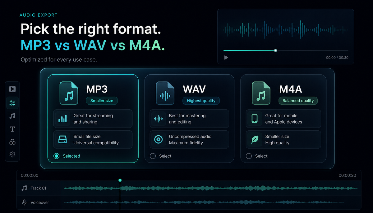 怎么提取视频里的音频（转 MP3） 文章详情图：Format decision card