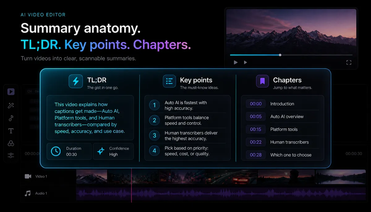 How to Summarize a Long Video (and Get Clips From It) detail image: Summary to clips workflow