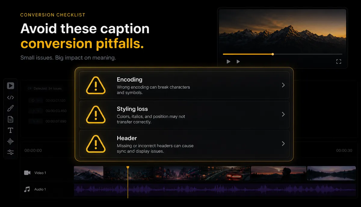 SRT vs VTT: Differences and How to Convert detail image: Subtitle conversion workflow
