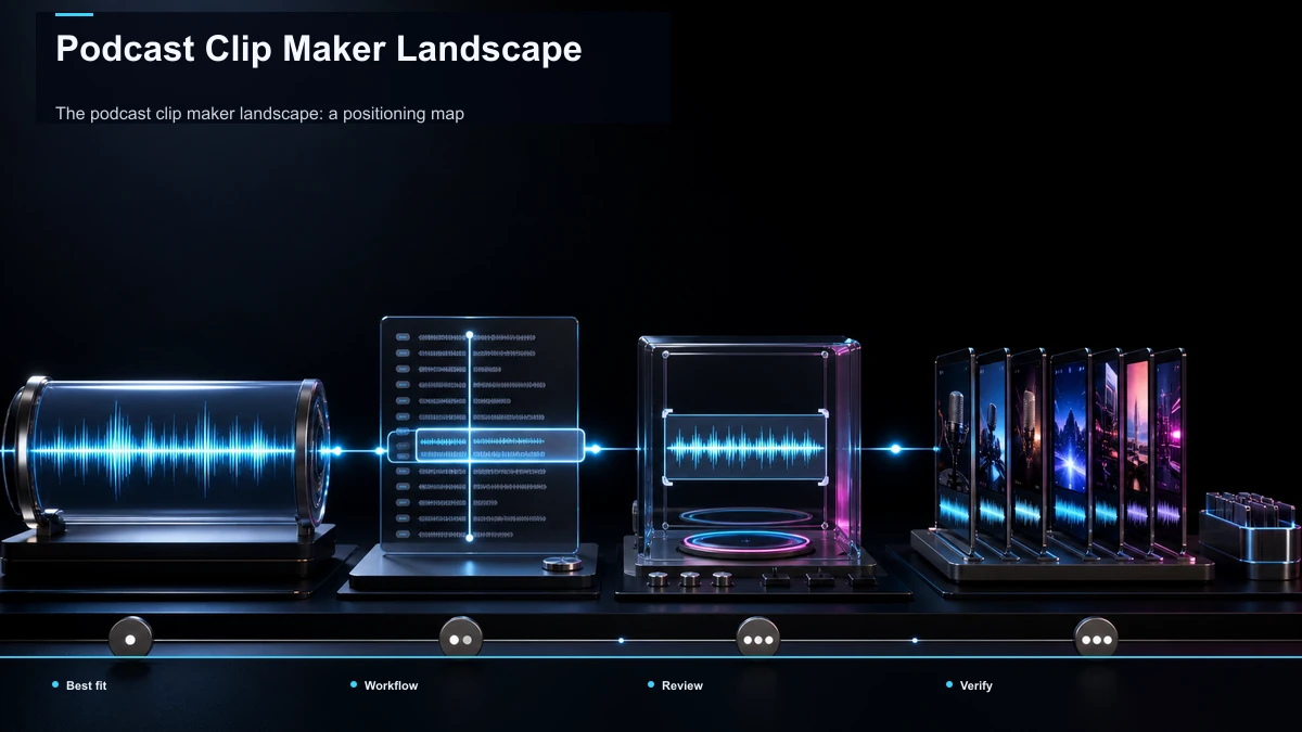 Comparison matrix for Podcast Clip Maker Landscape; data cells are reserved for verified sources.