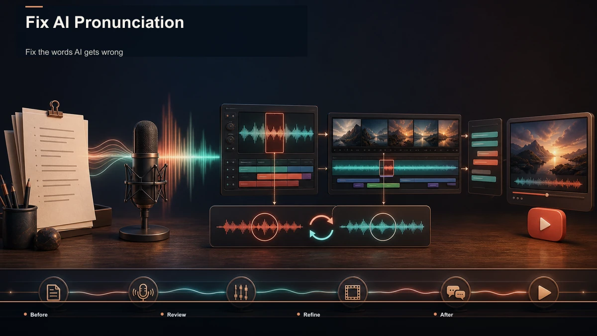Before-and-after diagram for Fix AI Pronunciation.