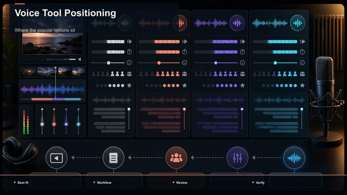 Comparison matrix for Voice Tool Positioning; data cells are reserved for verified sources.