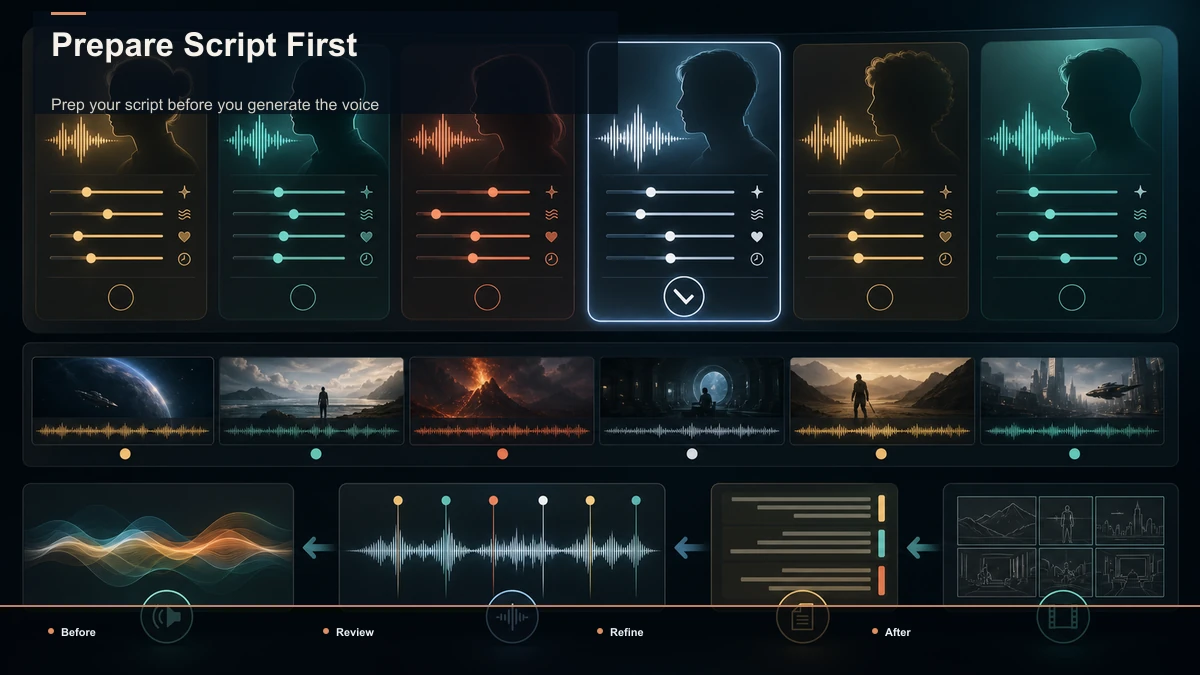 Before-and-after diagram for Prepare Script First.