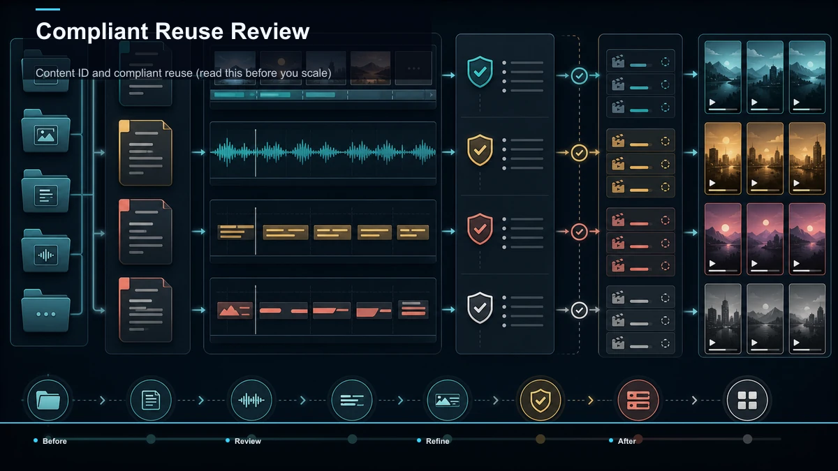 Before-and-after diagram for Compliant Reuse Review.