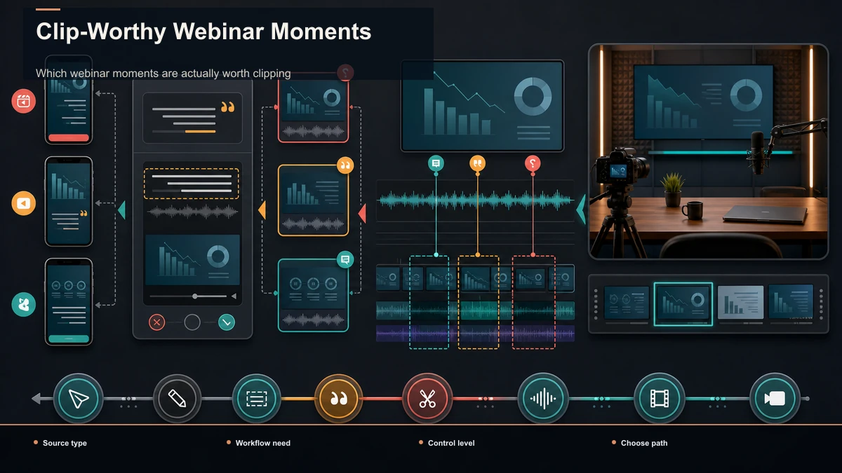 Decision tree for Clip-Worthy Webinar Moments.