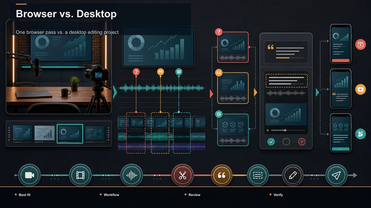 Comparison matrix for Browser vs. Desktop; data cells are reserved for verified sources.