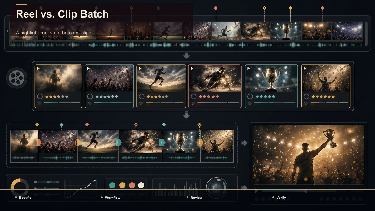 Comparison matrix for Reel vs. Clip Batch; data cells are reserved for verified sources.