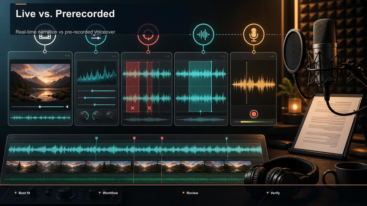Comparison matrix for Live vs. Prerecorded; data cells are reserved for verified sources.