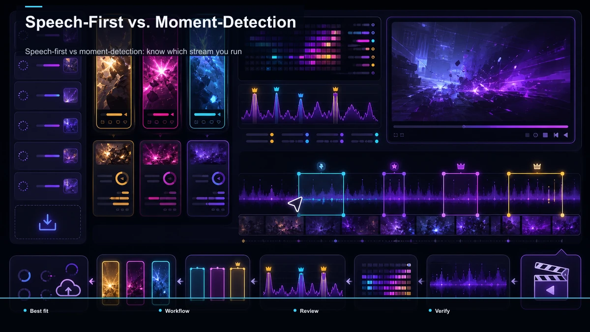Comparison matrix for Speech-First vs. Moment-Detection; data cells are reserved for verified sources.