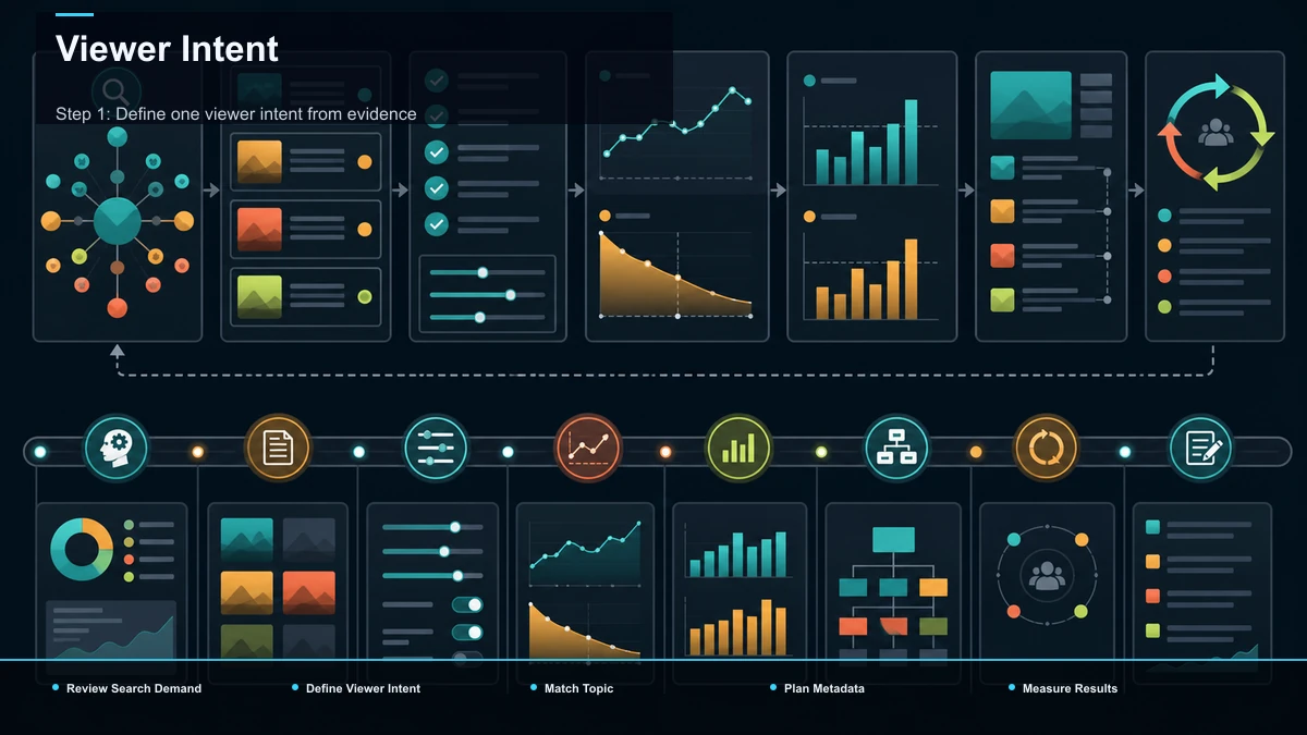 Steps for Viewer Intent: Review Search Demand, Define Viewer Intent, Match Topic.