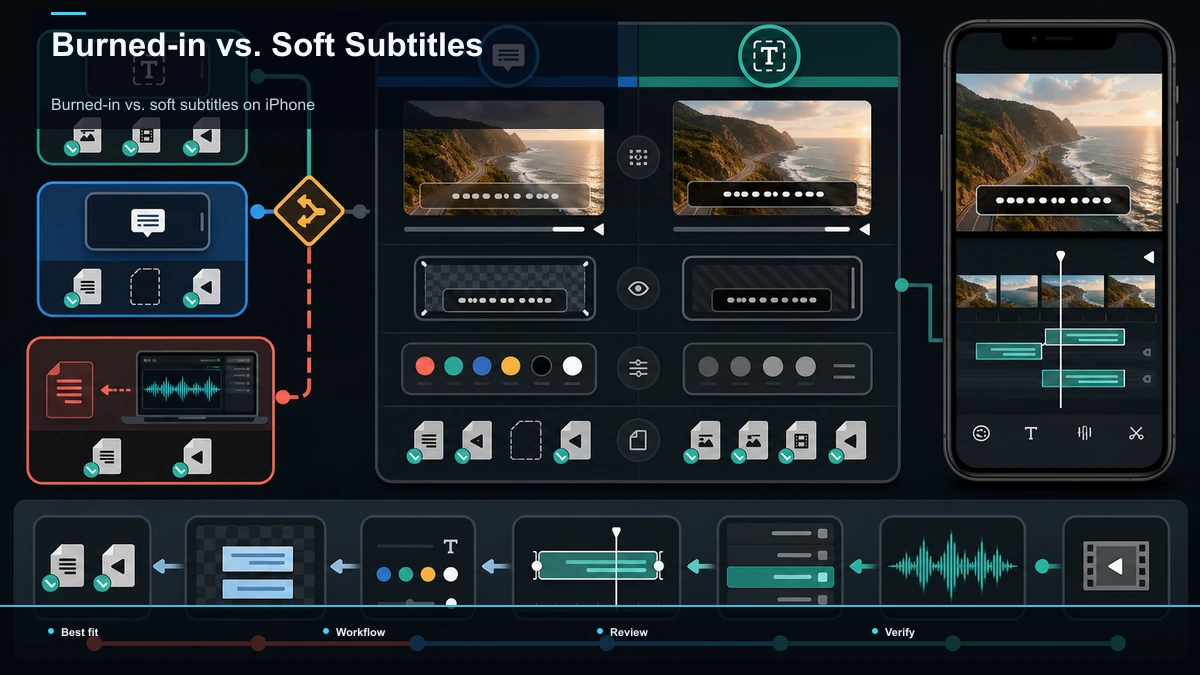 Comparison matrix for Burned-in vs. Soft Subtitles; data cells are reserved for verified sources.