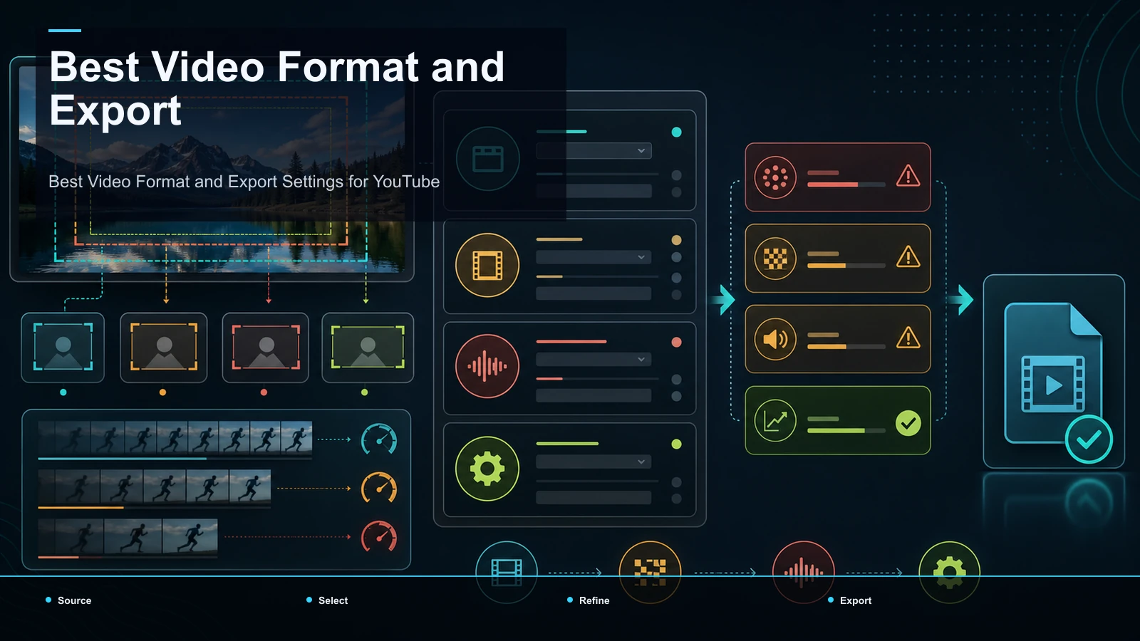 Best Video Format and Export Settings for YouTube blog cover illustration