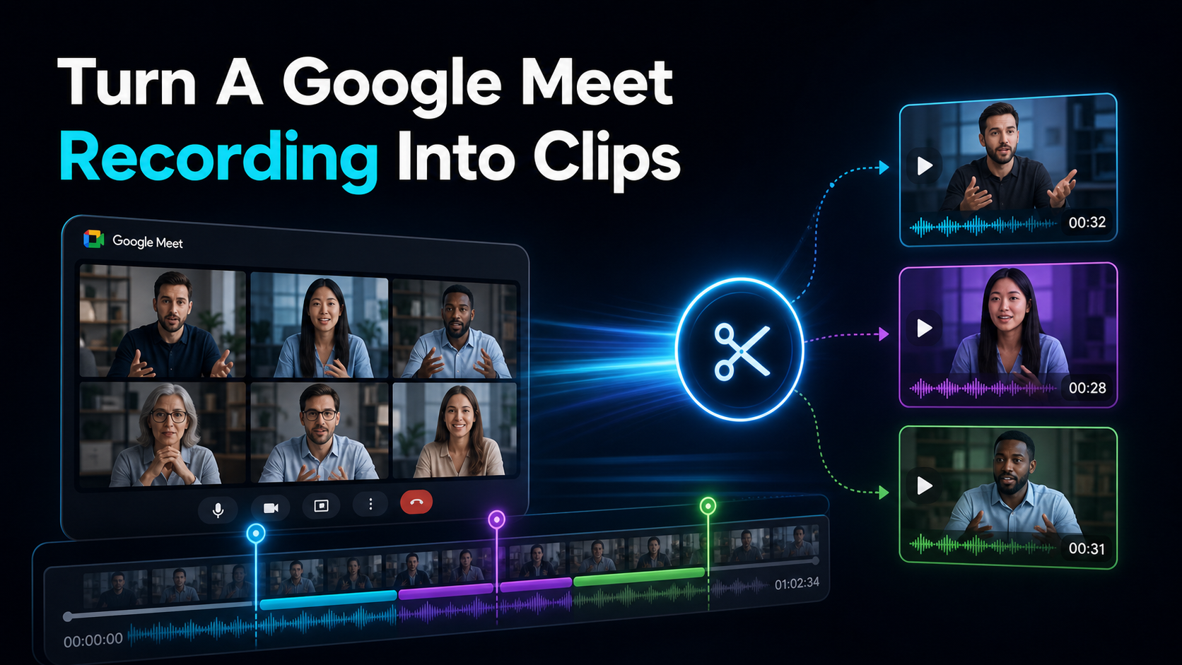 Hvordan gjøre om et Google Meet-opptak til klipp