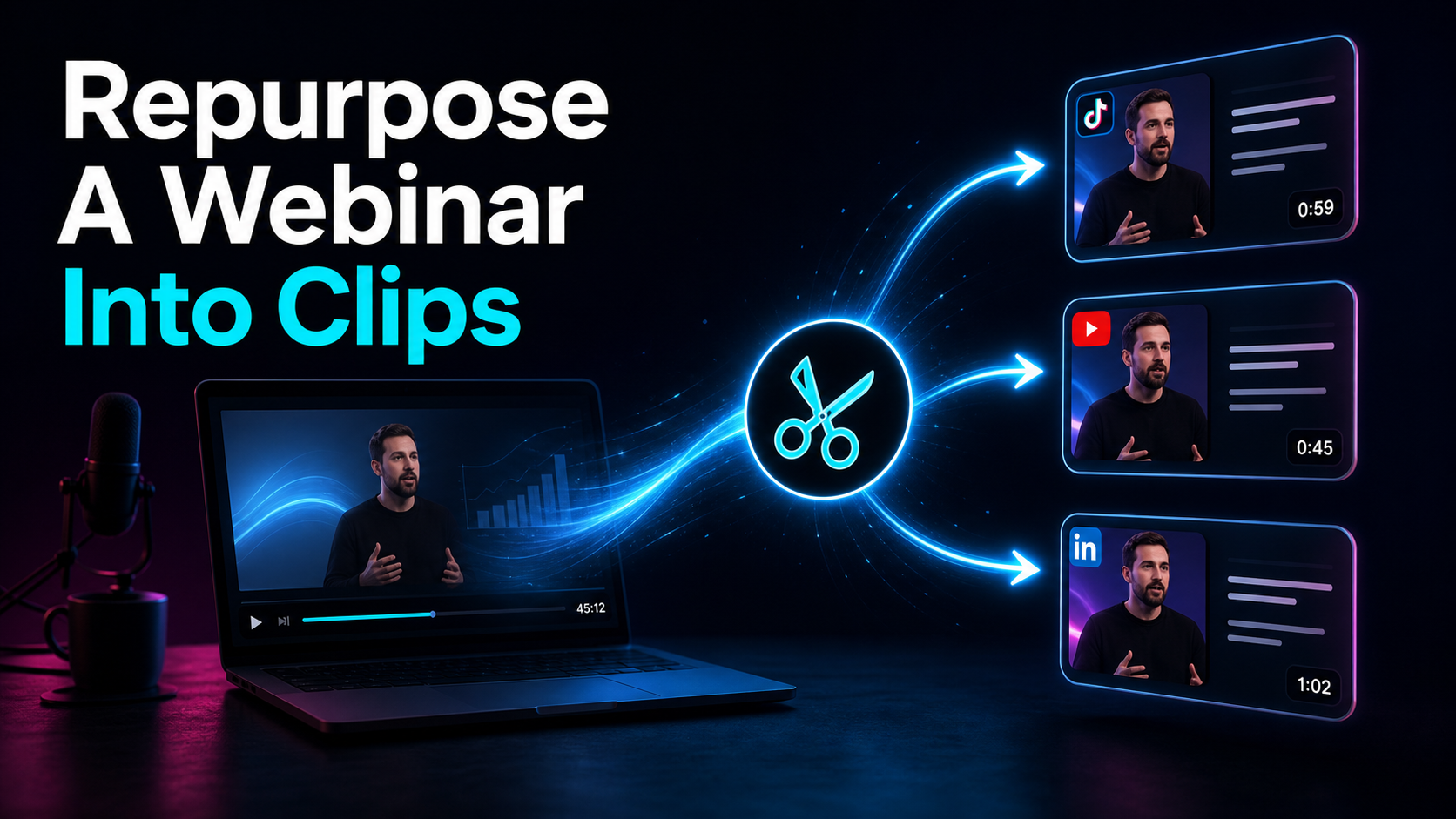 How to Repurpose a Webinar Into Short Clips blog cover illustration