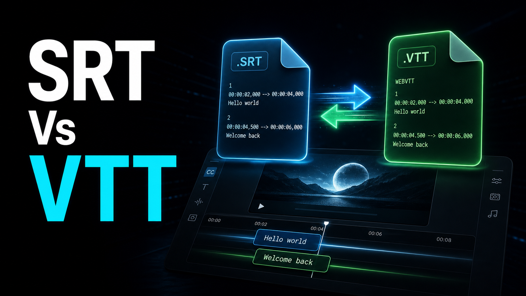 SRT vs VTT: forskelle og hvordan du konverterer