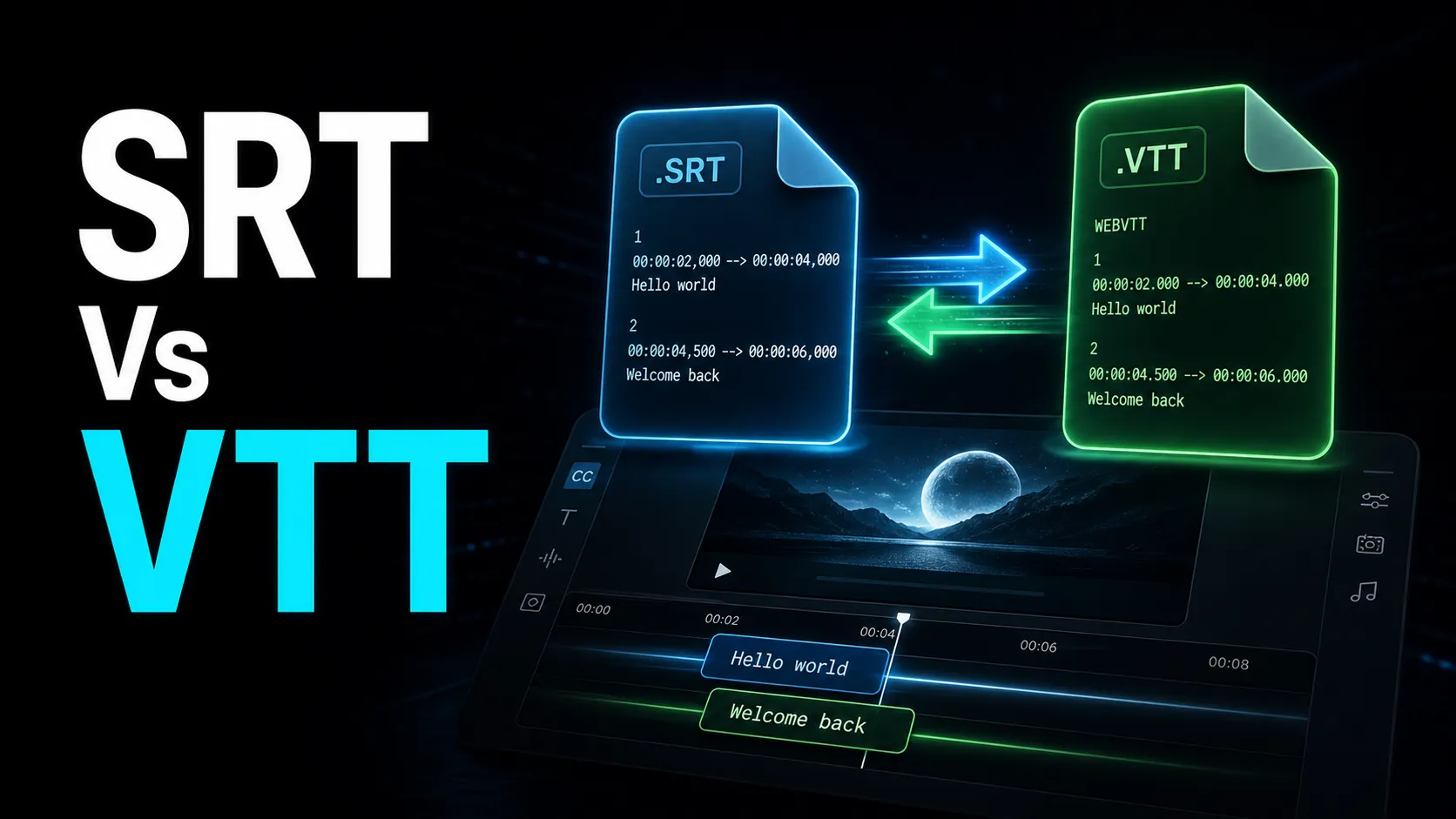 SRT vs VTT: forskelle og hvordan du konverterer