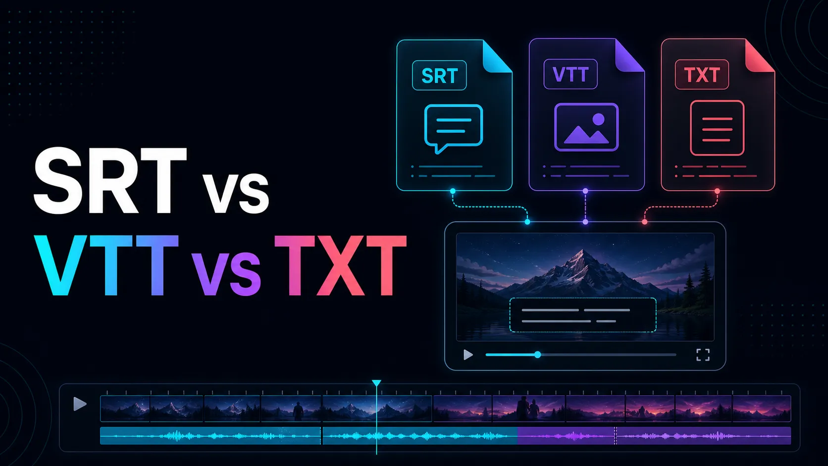 Speech-to-text conversion and SRT· Comparison of VTT and TXT: Recapo workflow guide cover