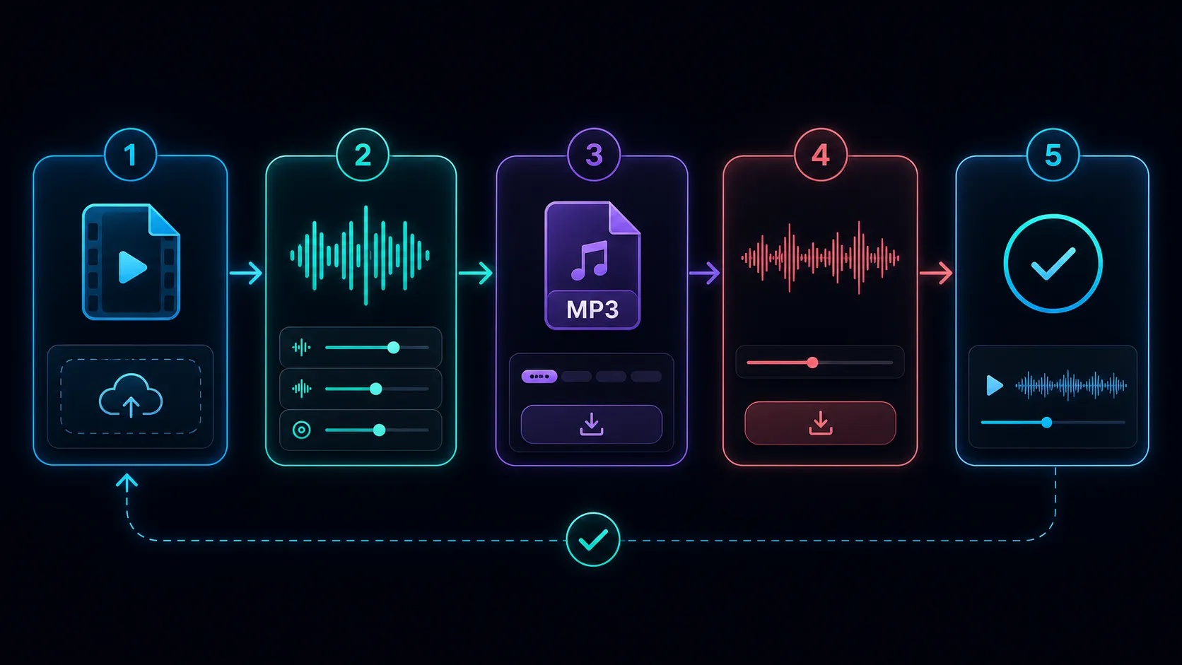 Convert video to MP3 from uploaded file: editing workflow overview