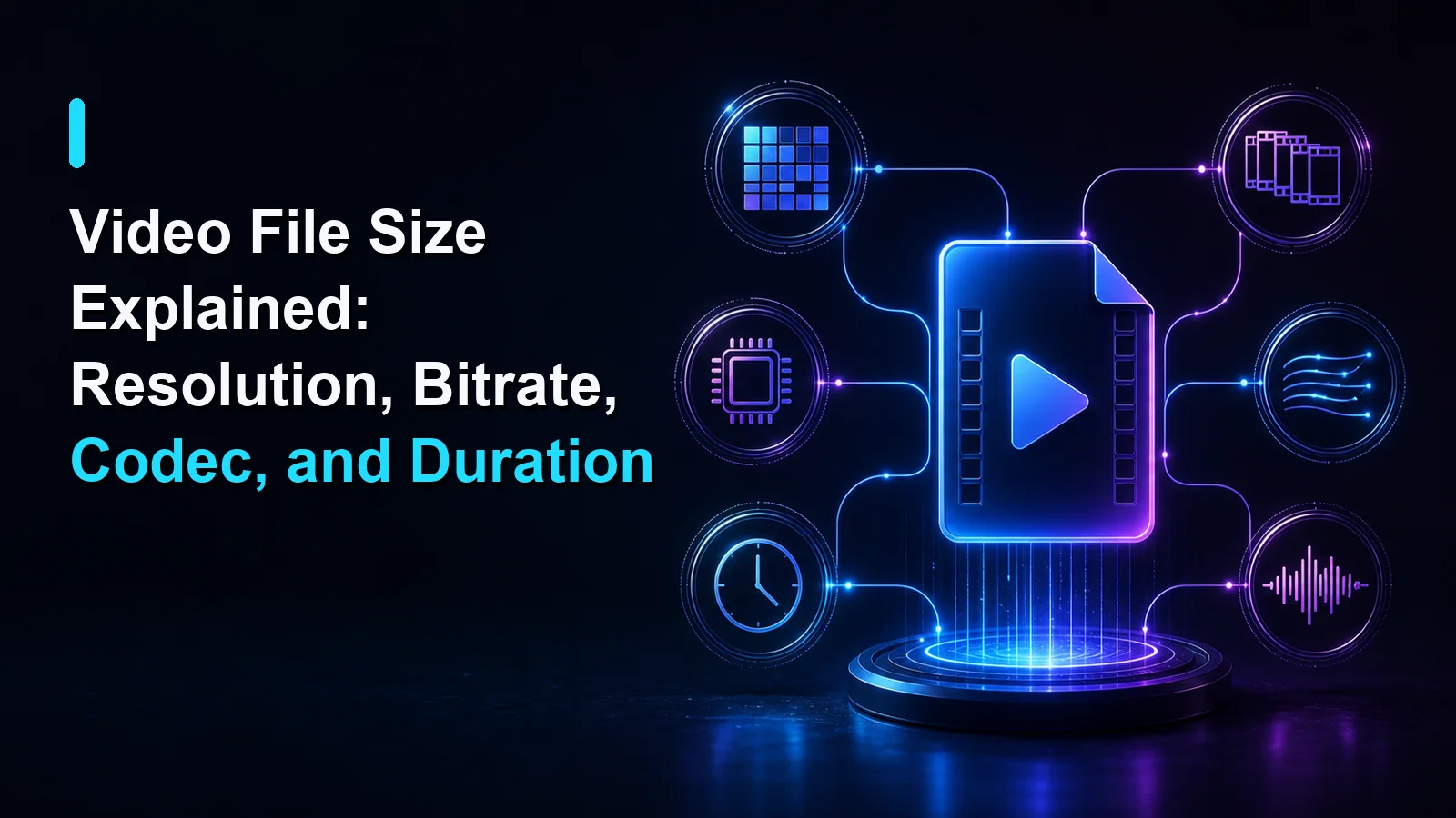 Cover illustration for Video File Size Explained: Resolution, Bitrate, Codec, and Duration