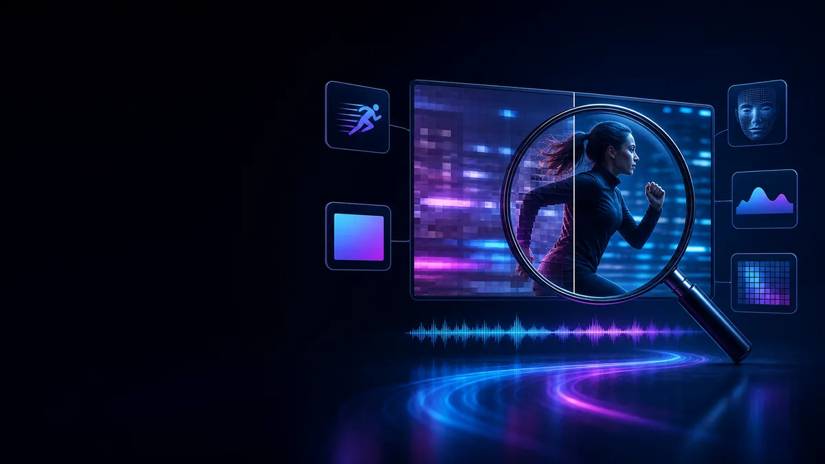 Checklist for evaluating video compression quality across motion, text, gradients, faces, and audio