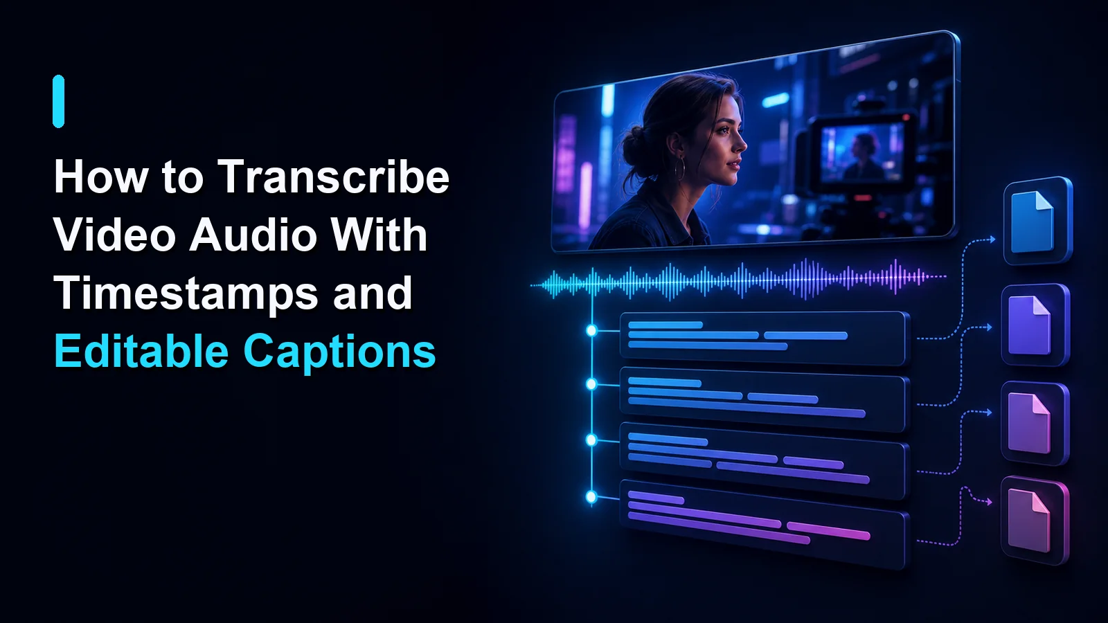 Cover illustration for How to Transcribe Video Audio With Timestamps and Editable Captions
