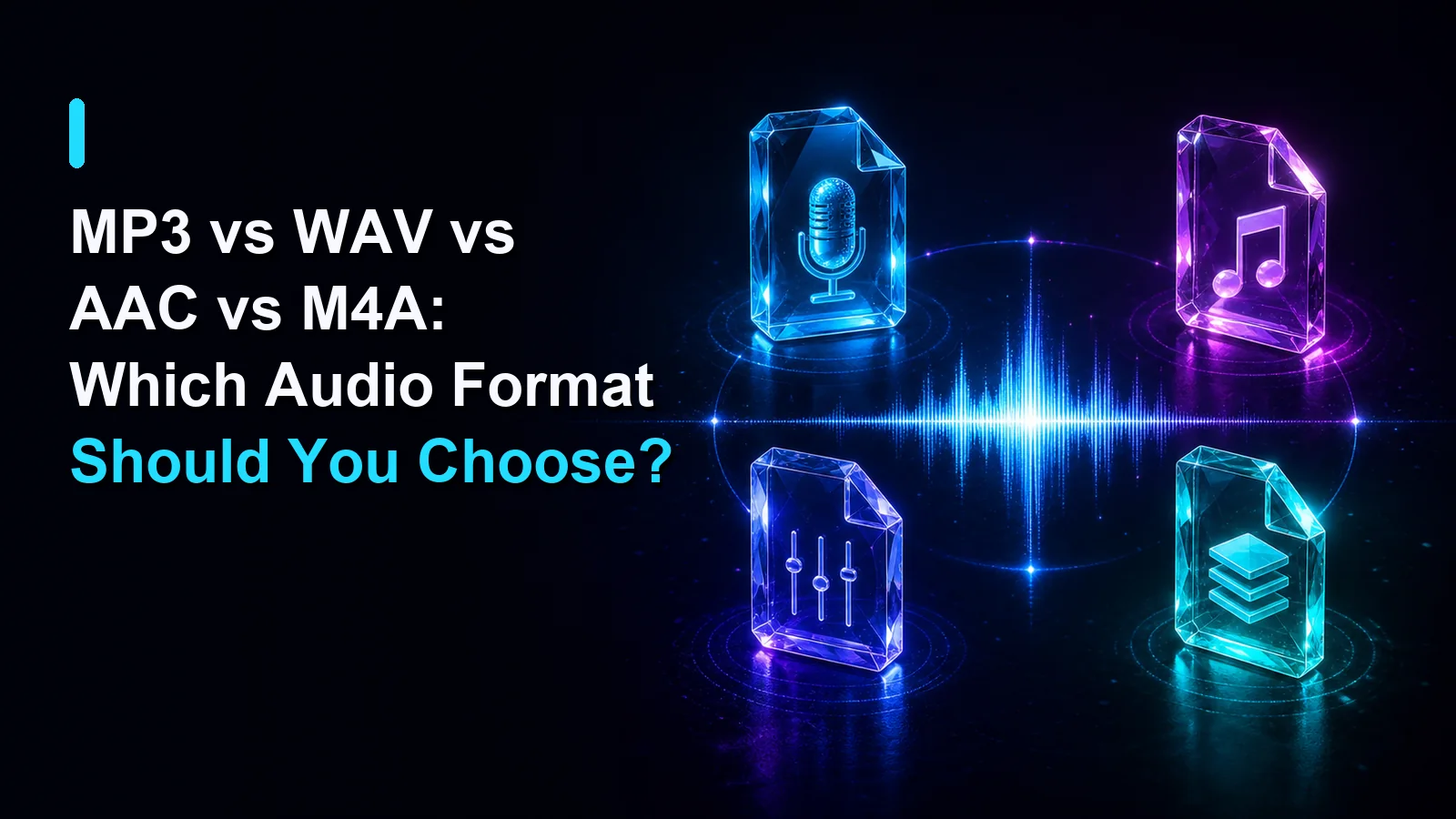 Cover illustration for MP3 vs WAV vs AAC vs M4A: Which Audio Format Should You Choose?
