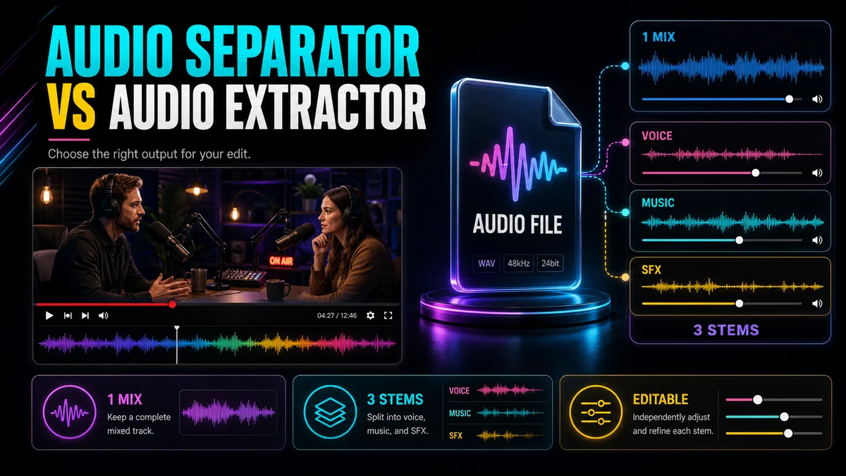 Separatore audio vs estrattore audio: quale strumento ti serve?