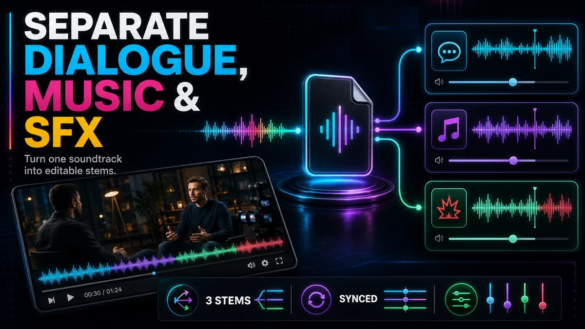 How to Separate Dialogue, Music, and Sound Effects from a Video