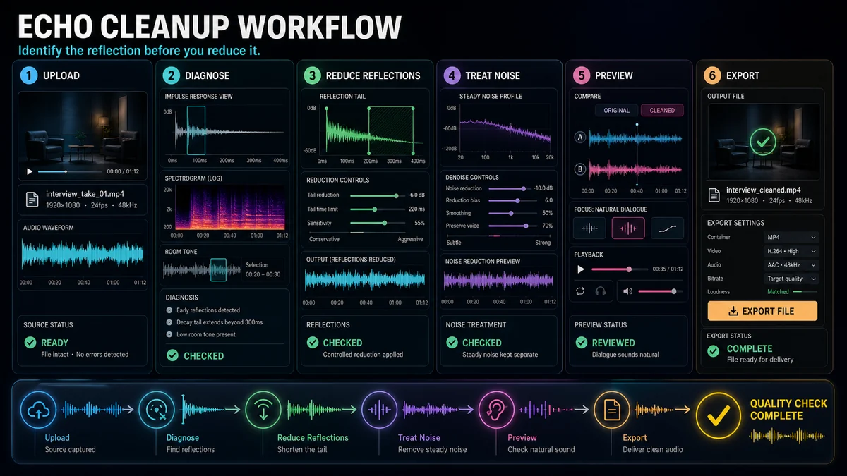 How to Remove Echo from a Video Recording — workflow illustration