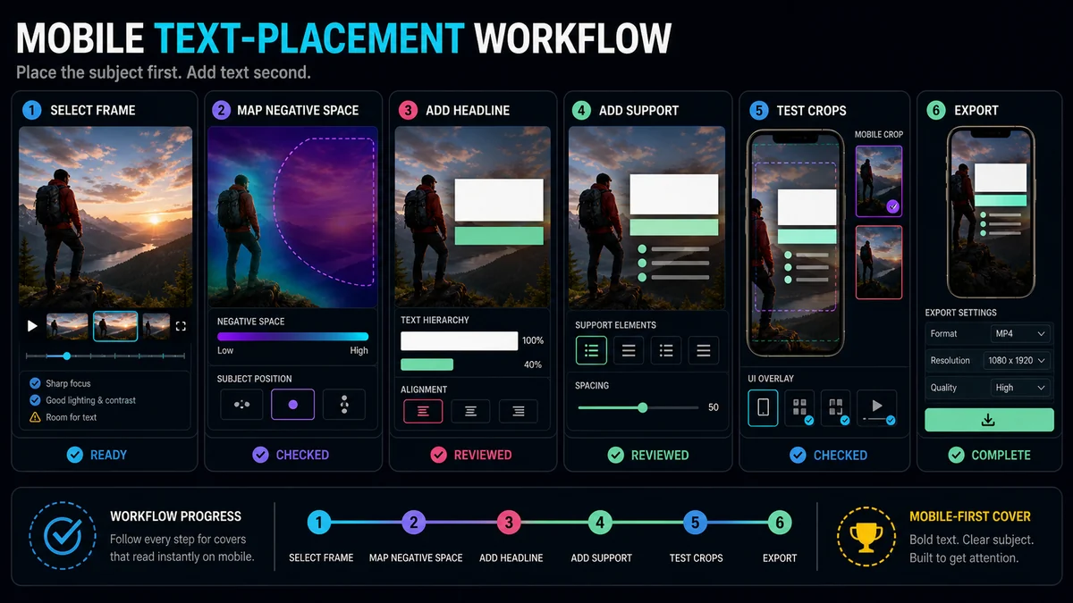 Where to Place Text on a Video Cover for Mobile Feeds — workflow illustration