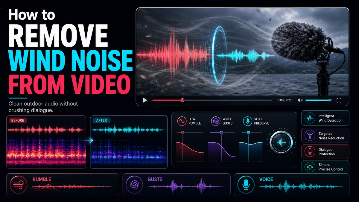 How to Remove Wind Noise from Video Audio