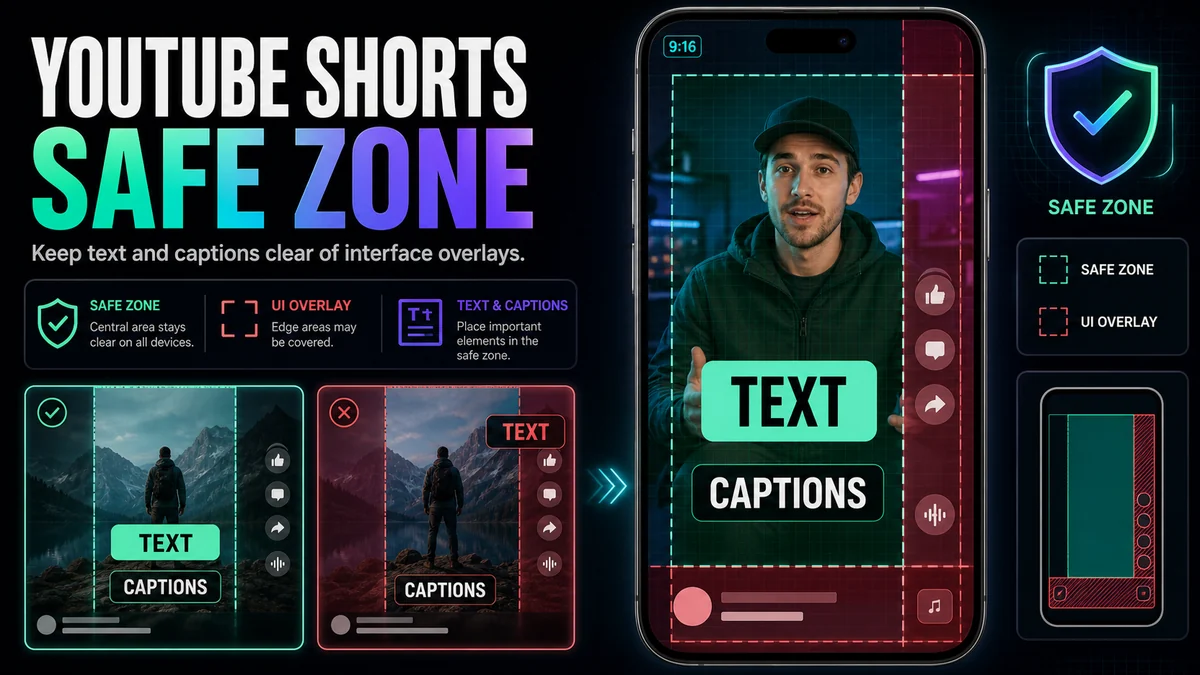 Guida alla zona sicura di YouTube Shorts: mantieni visibili testo e didascalie