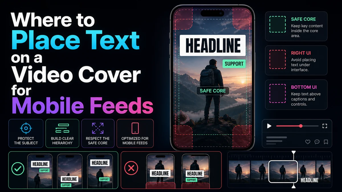 Where to Place Text on a Video Cover for Mobile Feeds