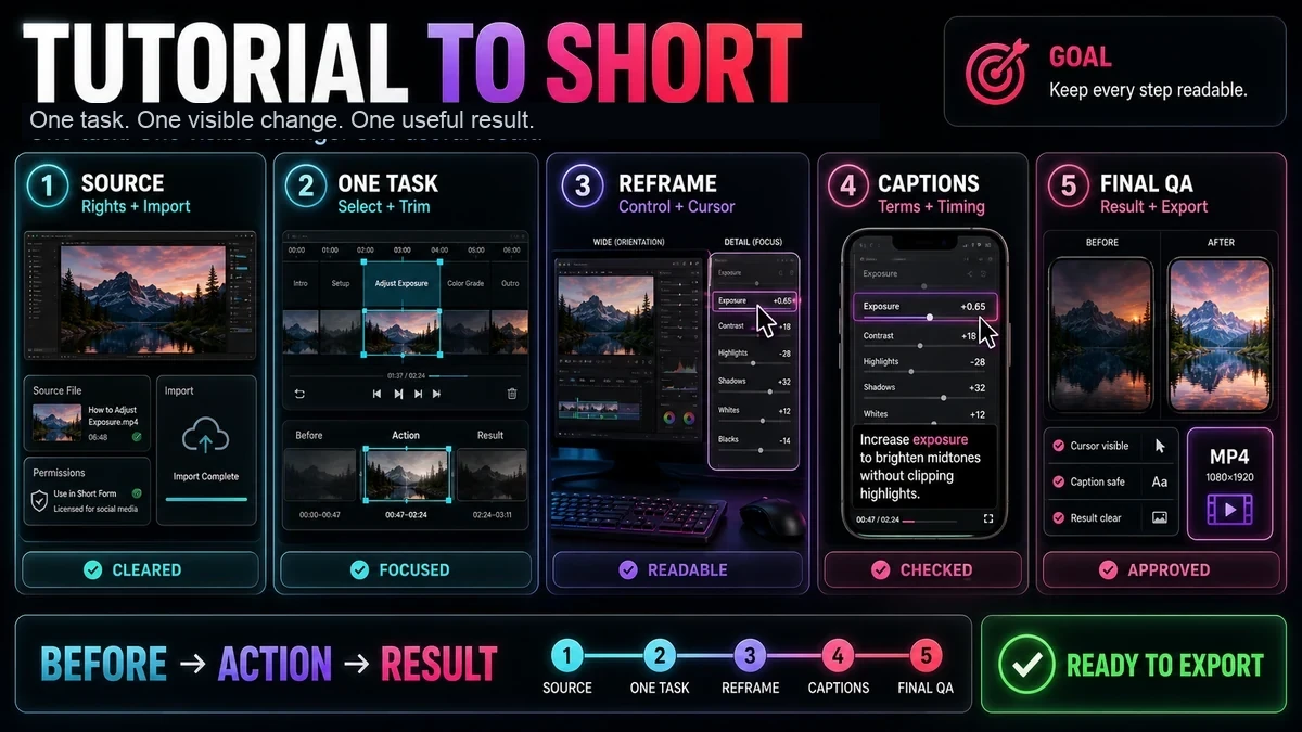 Key Takeaways — How to Turn Tutorial Videos Into YouTube Shorts