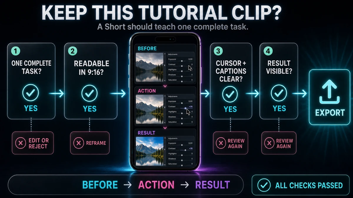 What Makes a Tutorial Work as a Short? — How to Turn Tutorial Videos Into YouTube Shorts