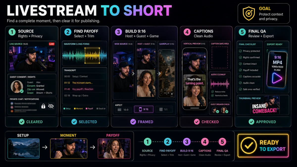 Punti chiave — Come trasformare i momenti salienti del live streaming in shorts di YouTube