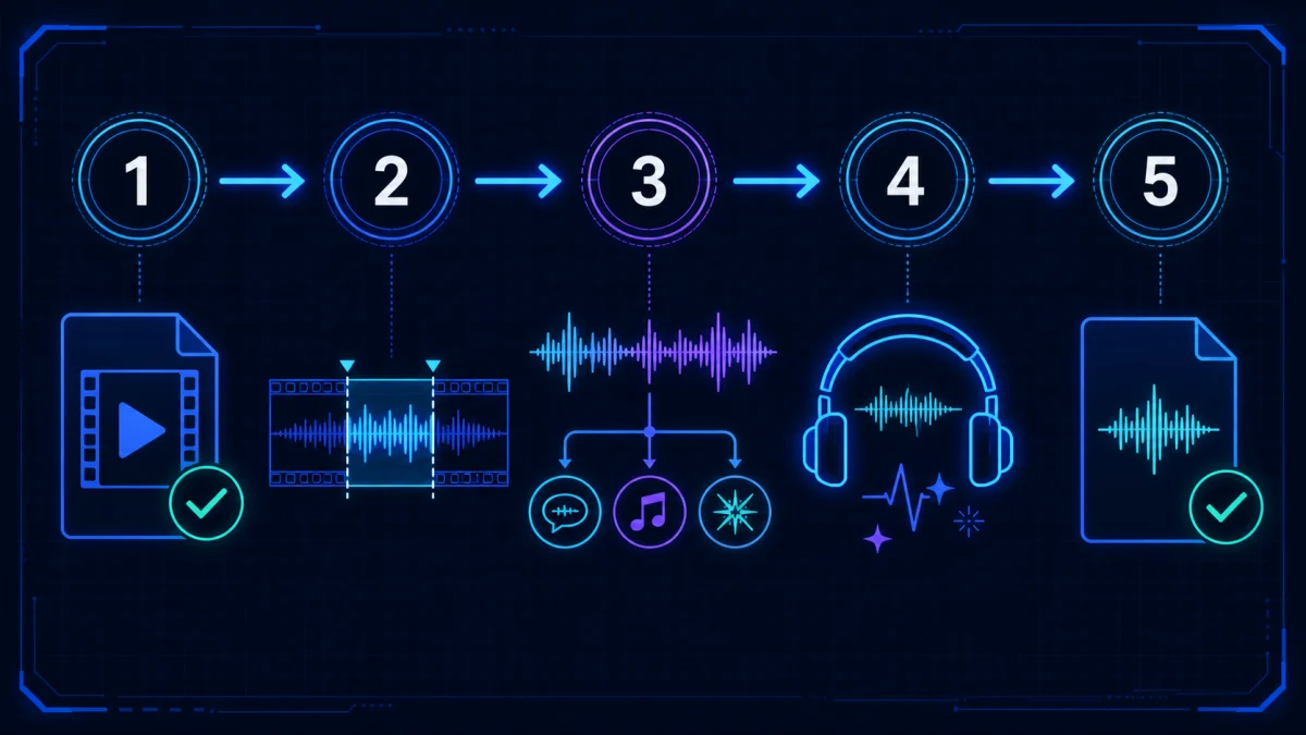 Workflow zum Isolieren von Soundeffekten aus einem Video